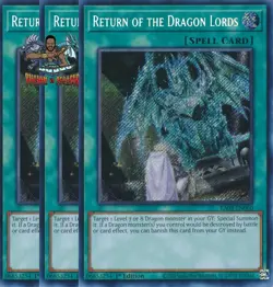 Yugioh! 3x Return of the Dragon Lords RA03-EN060 Secret Rare 1st Ed NM - Image 1