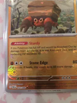 Pokemon TCG Black Bolt Crustle Master Ball Holo Card 052/086 English NM - Image 2