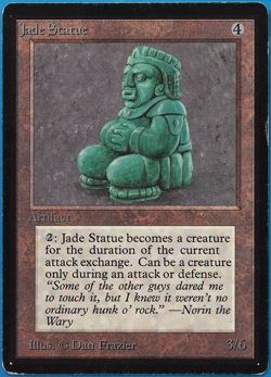Jade Statue Beta HEAVILY PLD Artifact Uncommon MAGIC CARD (ID# 505769) ABUGames - Image 1