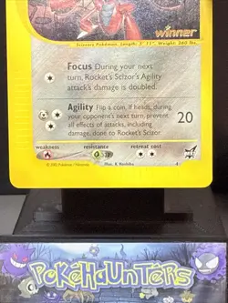 Pokemon Card Rocket's Scizor 4 Winner STAMPED Wizards WOTC Best of Game LP - Image 3