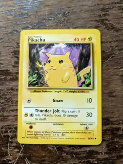 Pokemon Pikachu TCG Base Set Card 58/102 Vintage 1999 Yellow Cheeks WOTC - Image 1