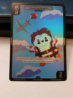 FOIL Vibes Skydiving Penquin Enter the Huddle Pudgy Penguins Card - Image 1
