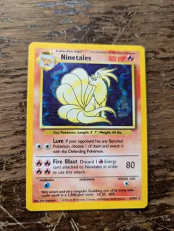 Pokemon TCG Ninetales Holo Rare Card Foil Base Set 12/102 1999 Wizards - Image 1