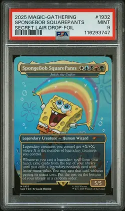 2025 MTG SECRET LAIR DROP #1932 SPONGEBOB SQUAREPANTS PSA 9 - Image 1