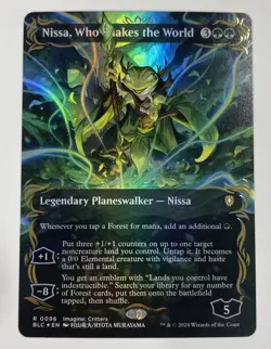 Nissa, Who Shakes The World Borderless Raised Foil Bloomburrow Near Mint NM MTG - Image 1