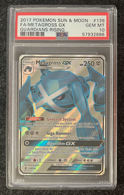 Pokemon Sun And Moon Guardians Rising Metagross GX Full Art 139/145 PSA 10 - Image 1