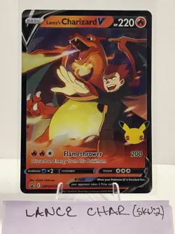 Lance's Charizard V SWSH133 Celebrations Black Star Promo Pokemon TCG NM/M - Image 1
