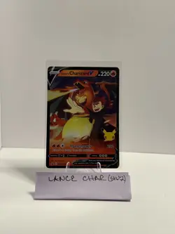 Lance's Charizard V SWSH133 Celebrations Black Star Promo Pokemon TCG NM/M - Image 3