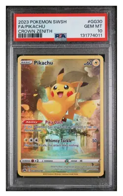 2023 POKEMON SWORD & SHIELD CROWN ZENITH #GG30 FULL ART/PIKACHU PSA 10 - Image 1