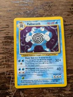 Pokemon TCG Poliwrath Base Set 13/102 Holo Unlimited Foil Rare Played - Image 1