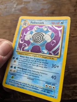 Pokemon TCG Poliwrath Base Set 13/102 Holo Unlimited Foil Rare Played - Image 3