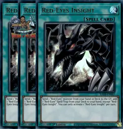 Yugioh! 3x Red-Eyes Insight RA03-EN061 Ultra Rare 1st Ed NM - Image 1