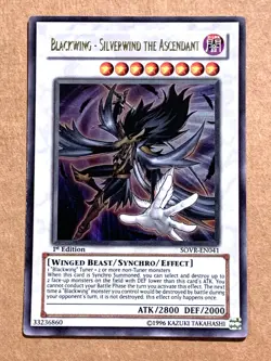 yugioh Blackwing - Silverwind the Ascendant SOVR-EN041 1st Ultra Near Mint - Image 1