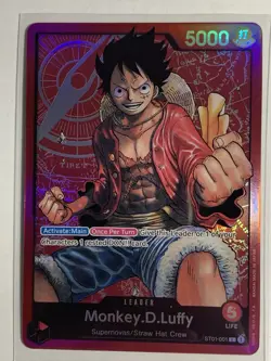 One Piece Card Game Monkey.D.Luffy - ST01-001 - Leader - Pre-Errata - Near Mint - Image 1