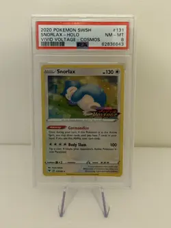 Pokemon TCG Snorlax Holo Rare Card Vivid Voltage 131/185 Sword & Shield PSA 8 - Image 1
