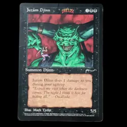JUZAM DJINN PROMO CARD Giant 6" x 9" Oversize Magic The Gathering mtg VTG 1996 - Image 1