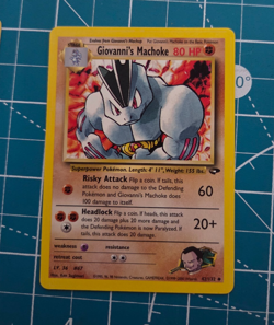 Giovanni's Machoke 42/132 Gym Challenge Unlimited WotC 2000 Pokemon NM - Image 1