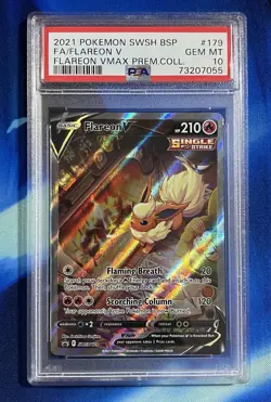 PSA 10 FLAREON V SWSH 179 2021 POKEMON BLACK STAR PROMO Premium Box Gem Mint - Image 1
