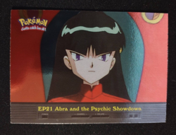 Pokemon Topps 2000 TV: Ep #21 Abra & Psychic Showdown Holo Foil Blue Label NM/LP - Image 1