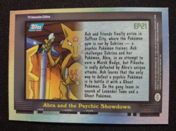 Pokemon Topps 2000 TV: Ep #21 Abra & Psychic Showdown Holo Foil Blue Label NM/LP - Image 2