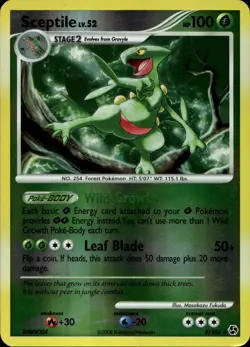 Sceptile 8/106 Rare Reverse Holo DP Great Encounters Pokemon - Image 1