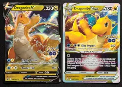 Pokemon GO Dragonite V & VSTAR SWSH235 & SWSH236 Holo Promos Near Mint (NM) - Image 1