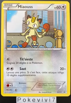 Carte Pokemon MIAOUSS BW35 PROMO Noir et Blanc N&B FR NEUF - Image 1
