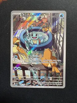 Pokemon TCG Squirtle Stellar Crown Illustration Rare Card 148/142 Mint-NM - Image 1