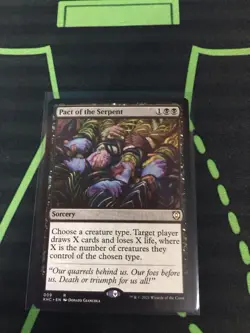 MTG Magic The Gathering Pact Of The Serpent KHC Rare Black Card Draw Commander - Image 1