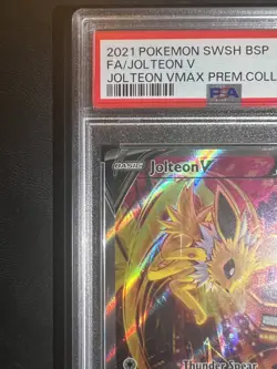 Pokemon TCG Jolteon v SWSH183 Black Star Promo Holo Full Art 2021 Card PSA 8 - Image 3
