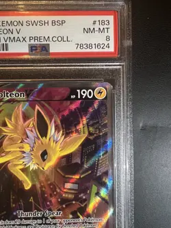 Pokemon TCG Jolteon v SWSH183 Black Star Promo Holo Full Art 2021 Card PSA 8 - Image 4