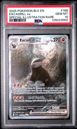 2025 Pokemon Black Bolt Excadrill ex Special Illustration Rare 168/086 PSA 10 - Image 1