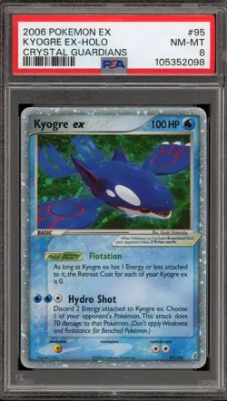 Pokemon Kyogre ex EX Crystal Guardians Holo Ultra Rare #95 PSA 8 - Image 1