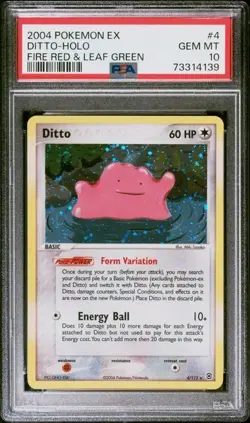 PSA 10 Gem Mint Ditto EX Fire Red & Leaf Green Holo Rare 4/112 Pokemon Pop 22 - Image 1