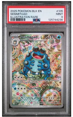 2025 Pokemon #105 Seismitoad Illustration Rare PSA 9 Black Bolt - Image 1