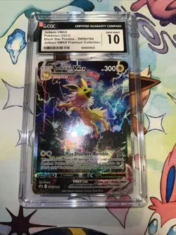 CGC 10 Jolteon VMAX SWSH184 Premium Collection Black Star Promo Pokemon - Image 1