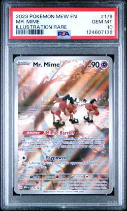 2023 POKEMON MEW EN-151 ILLUSTRATION RARE #179 MR. MIME PSA 10 - Image 1