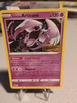 GALARIAN ARTICUNO SWSH123 EVOLVING SKIES PROMO POKEMON (STAMPED PRE-RELEASE NM) - Image 1