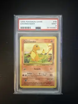 1999 Pokemon Game Base Set Unlimited 46 Charmander PSA 9 Mint - Image 1