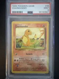 1999 Pokemon Game Base Set Unlimited 46 Charmander PSA 9 Mint - Image 2