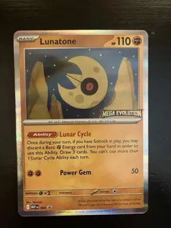 Lunatone MEP 004, Mega Evolution Stamped, Prerelease Pokemon Tcg Promo Mep004 - Image 1