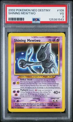 2002 POKEMON NEO DESTINY #109 SHINING MEWTWO PSA 3 - Image 1