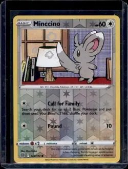 Minccino SWSH09: Brilliant Stars Pokemon #124/172 Reverse Holo NM+ - Image 1