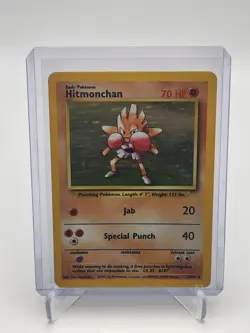 1999 Pokemon TCG Base Set Hitmonchan Holo Rare 7/102 MP Unlimited WOTC Nintendo - Image 1