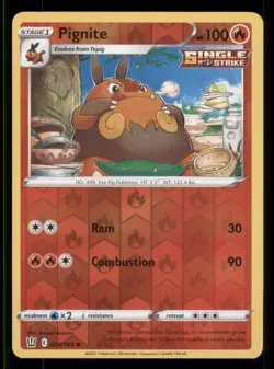 Pignite SWSH05: Battle Styles #024/163 Uncommon Reverse Holo Pokemon LP - Image 1