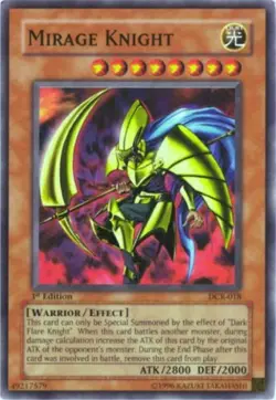 Yugioh! MP Mirage Knight - DCR-018 - Super Rare - 1st Edition Moderately Played, - Image 1