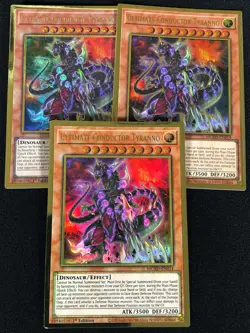 Yugioh Ultimate Conductor Tyranno MGED-EN014 1st Gold x3 (NM) - Image 1