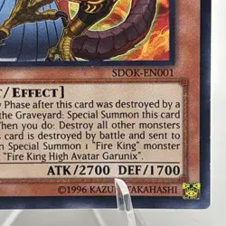 Yugioh Fire King High Avatar Garunix SDOK-EN001 Ultra Rare 1st Ed NM - Image 5