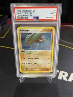 PSA 9 MINT Kabutops ex Legend Maker Holo Pokemon Card 7/92 - Image 1