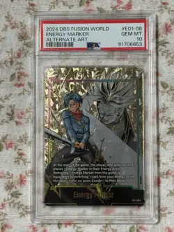 ✨Trunks Energy Marker PSA10 Dragon Ball Super Card Game Fusion World English - Image 1